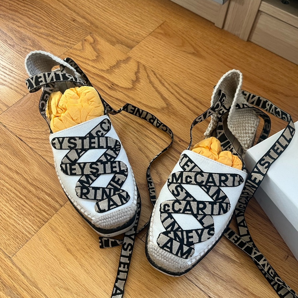Stella McCartney Women White Gaia Platform Espadrilles